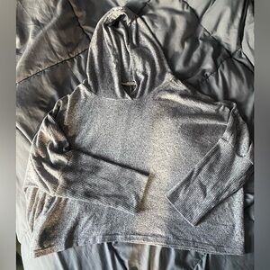 Altard State Gray Cropped Hoodie Sweater